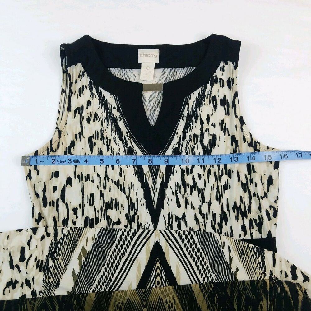 Chicos Maxi Dress Small Abstract Neutral - Picture 3 of 4